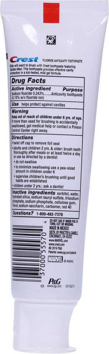 slide 4 of 13, Crest Kid's Toothpaste, featuring Marvel's Spiderman, Strawberry Flavor, 4.2 oz, 4.2 oz