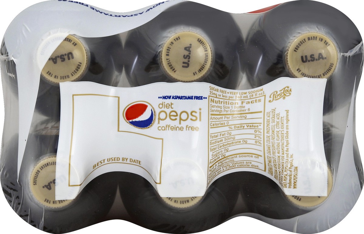 slide 4 of 4, Pepsi Cola, Diet, Caffeine Free- 6 ct, 6 ct