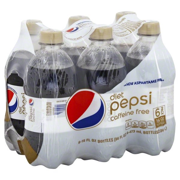 slide 1 of 4, Pepsi Cola, Diet, Caffeine Free- 6 ct, 6 ct