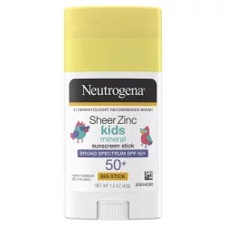 Neutrogena Sheer Zinc Kids Mineral Sunscreen Stick SPF 50+ Fragrance Free