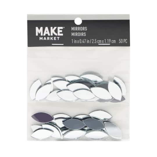 slide 1 of 3, 1" Leaf Glass Mirrors, 50ct. By Make Market, 50 ct