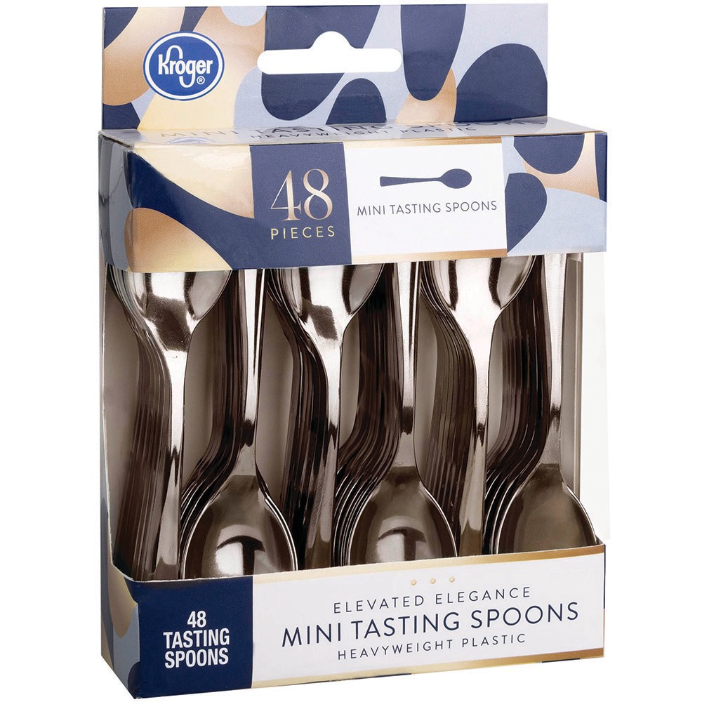 slide 3 of 3, Kroger Elevated Elegance Heavyweight Plastic Mini Tasting Spoons, 48 ct