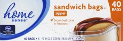 Kroger Home Sense Zipper Sandwich Bags