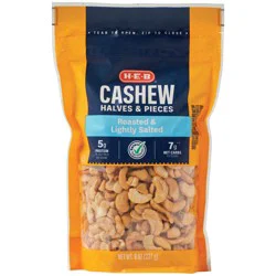 H-E-B Lightly Salted Roasted Cashew Halves & Pieces