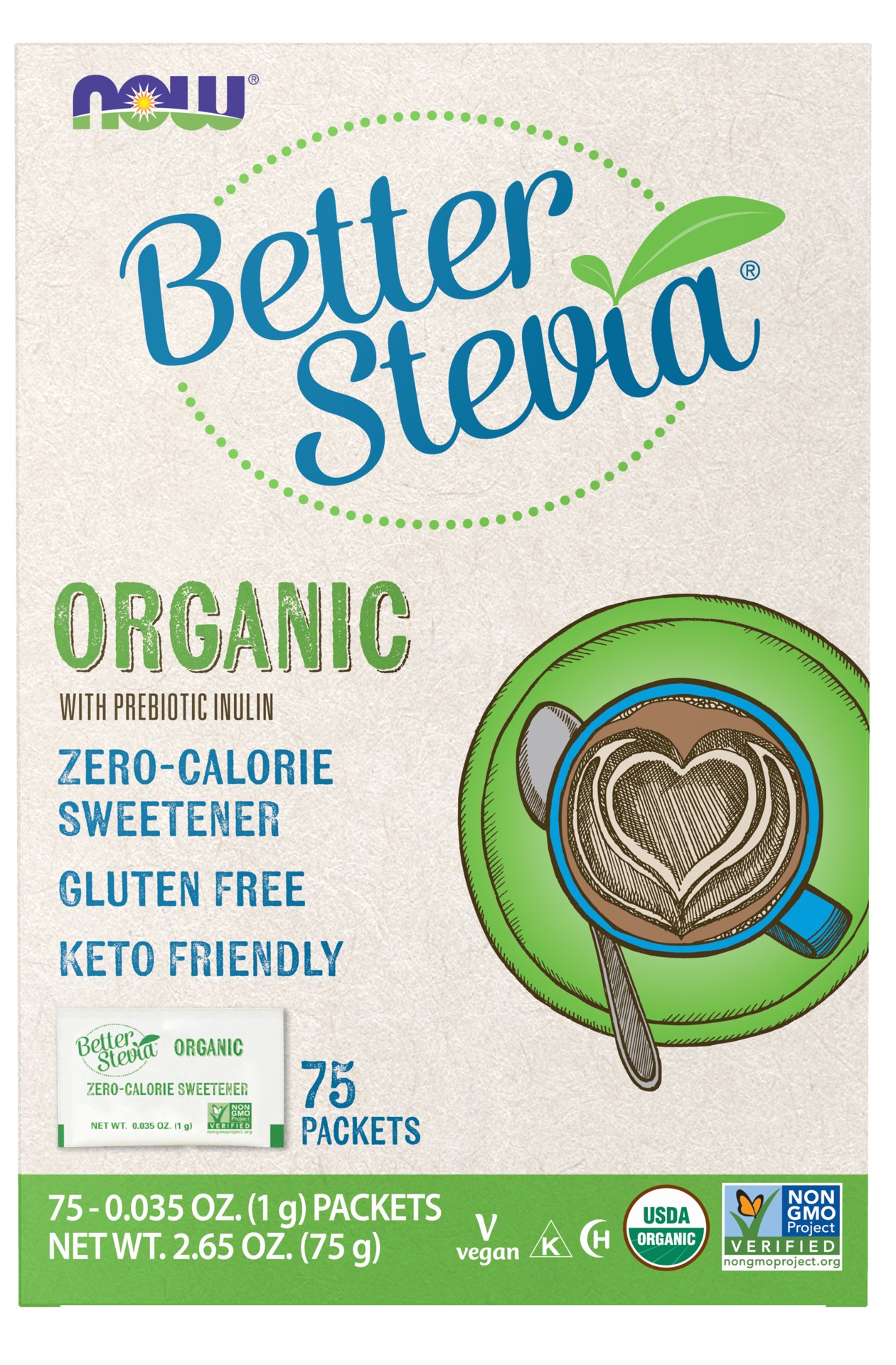 slide 1 of 5, NOW Natural Foods BetterStevia Organic - 75 Packets/Box, 75 ct