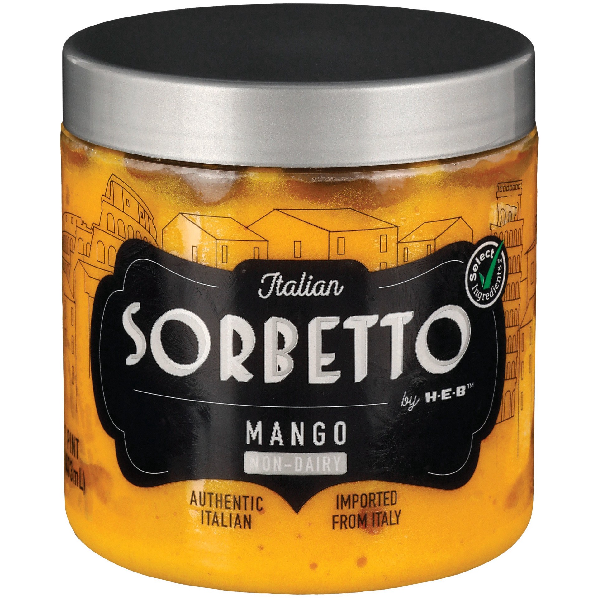 slide 1 of 1, Italian Sorbetto by H-E-B Non-Dairy Frozen Dessert - Mango, 16 oz