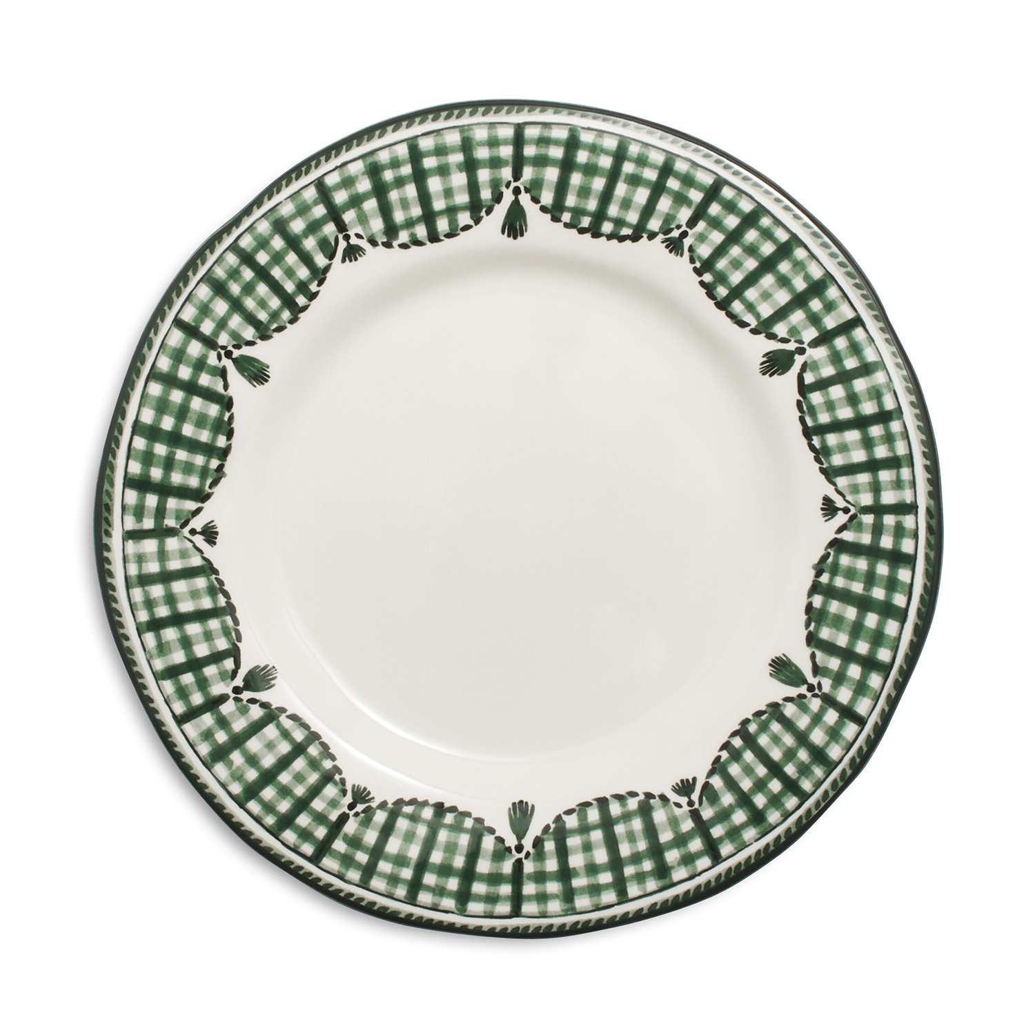 slide 1 of 1, Sur La Table Gingham Salad Plate, Green, 1 ct