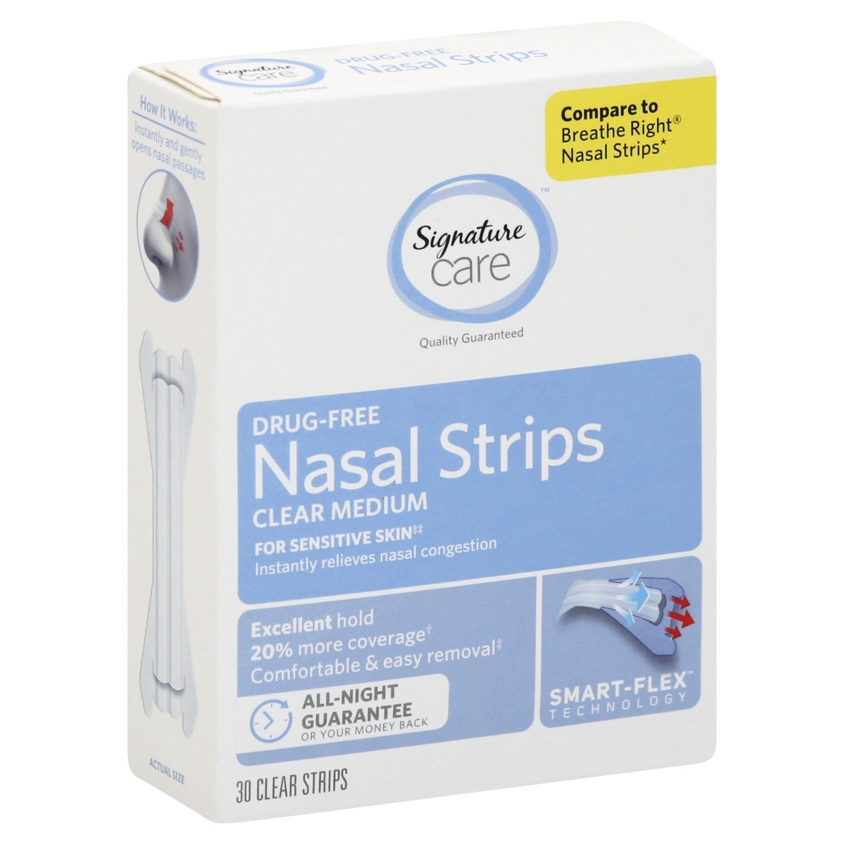 H-E-B Clear Nasal Strips - Medium