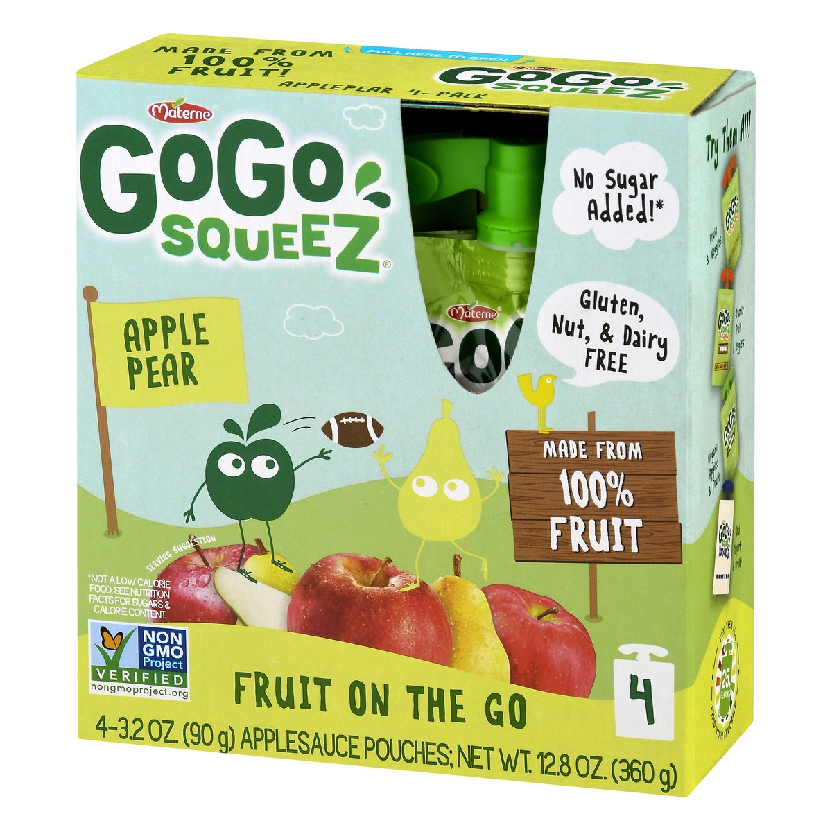 slide 10 of 11, GoGo squeeZ 4 Pack Fruit & Veggies On The Go Apple Pear Applesauce 4.0 ea, 4 ct