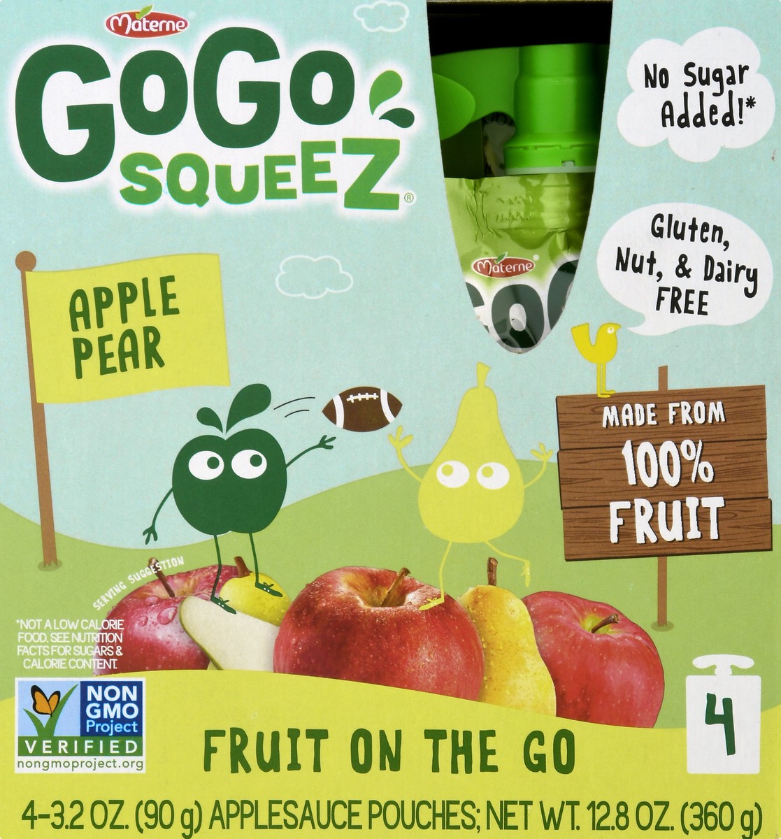 slide 3 of 11, GoGo squeeZ 4 Pack Fruit & Veggies On The Go Apple Pear Applesauce 4.0 ea, 4 ct