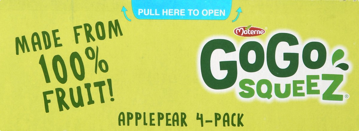 slide 4 of 11, GoGo squeeZ 4 Pack Fruit & Veggies On The Go Apple Pear Applesauce 4.0 ea, 4 ct