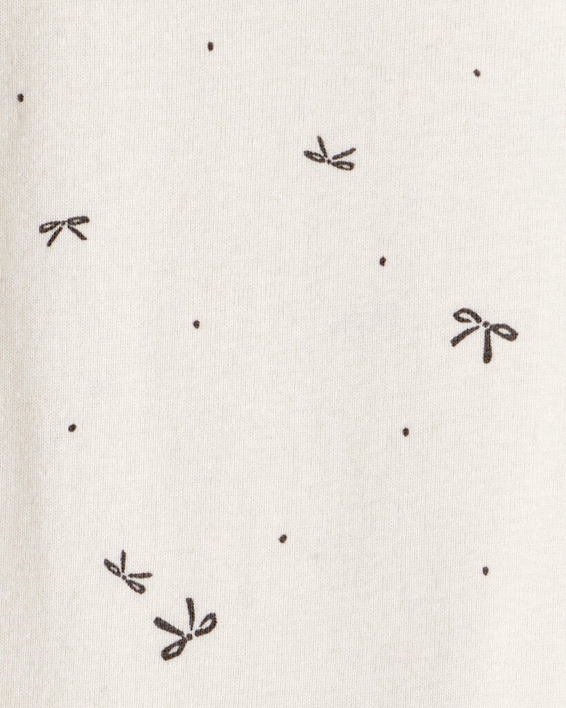 slide 2 of 6, Carter's Baby Girl Bow Print Cotton Long-Sleeve Dress Set - Grey White/Grey 3M, 1 ct