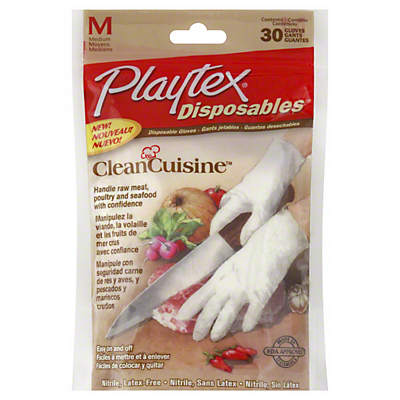 slide 1 of 1, Playtex CleanCuisine Medium Disposables Gloves, 30 ct