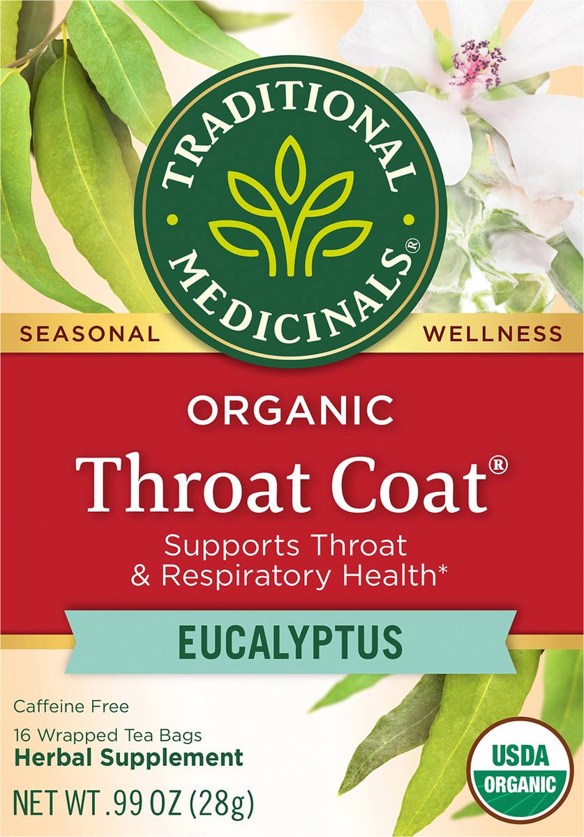 slide 2 of 7, Traditional Medicinals Traditional Medicinal Organic Throat Coat Eucalyptus Herbal Tea - 16ct, 16 ct