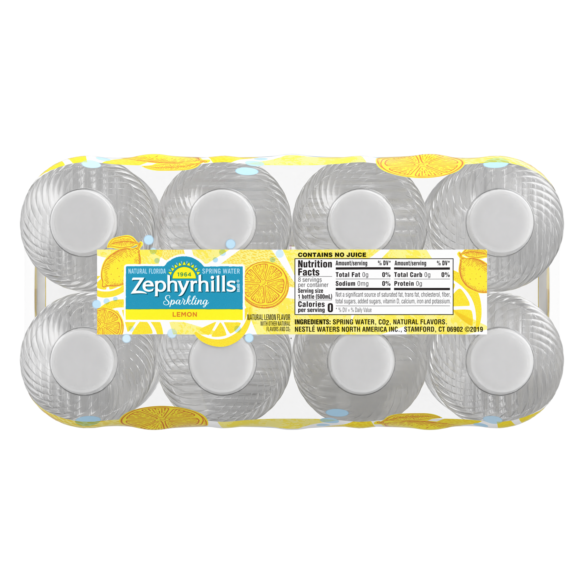 slide 5 of 5, Zephyrhills Sparkling Water, Lively Lemon, 16.9 oz. Bottles (8 Count), 16.9 fl oz