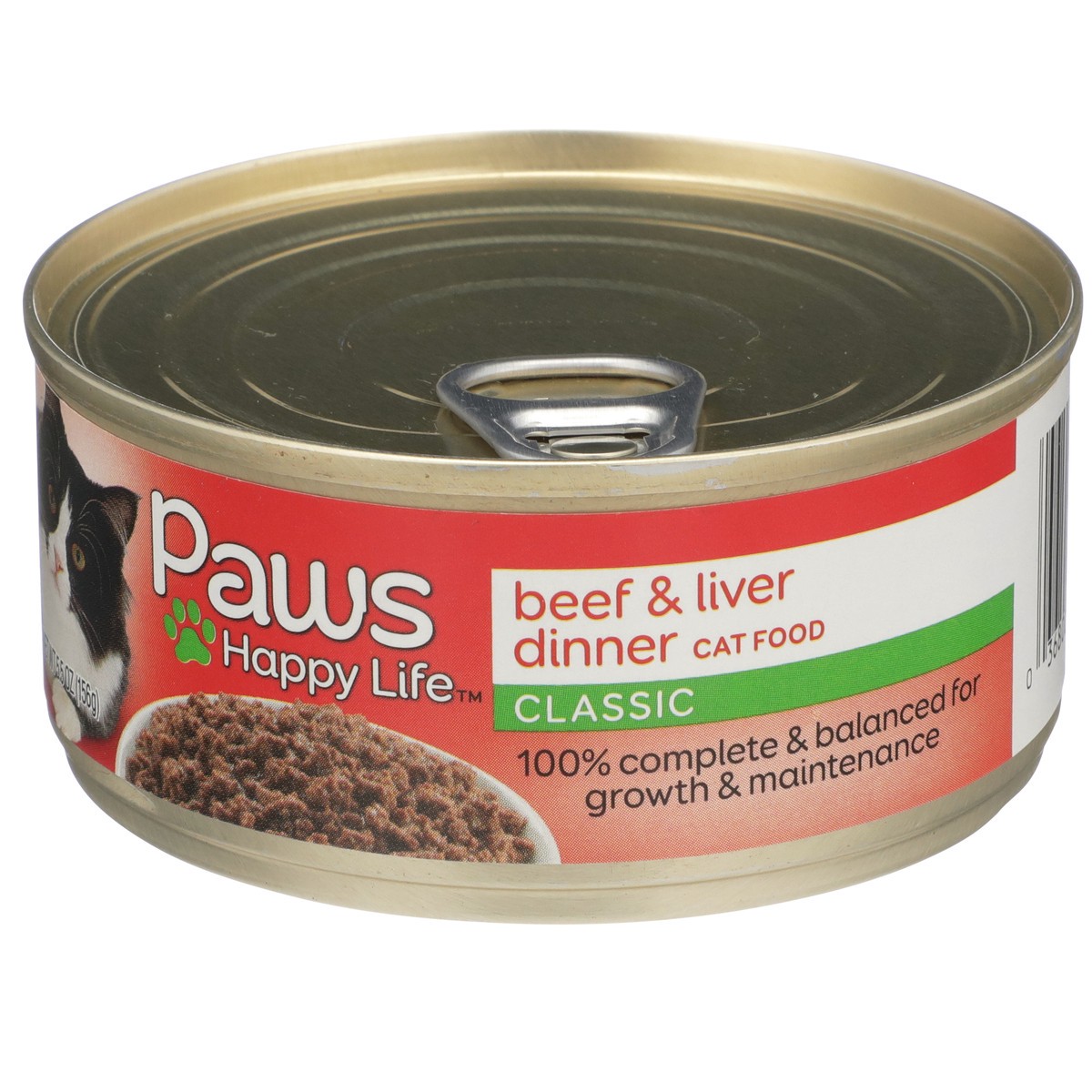 slide 3 of 8, Paws Happy Life Beef & Liver Dinner Classic Cat Food, 5.5 oz