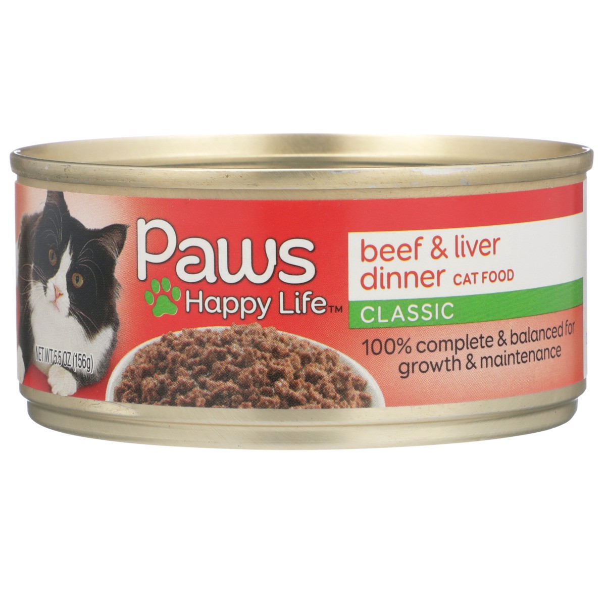 slide 7 of 8, Paws Happy Life Beef & Liver Dinner Classic Cat Food, 5.5 oz