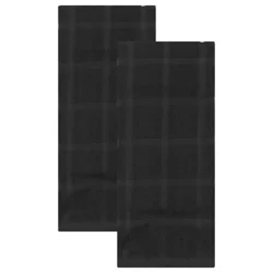Room & Retreat 2pk Solid Kitchen Towel Black