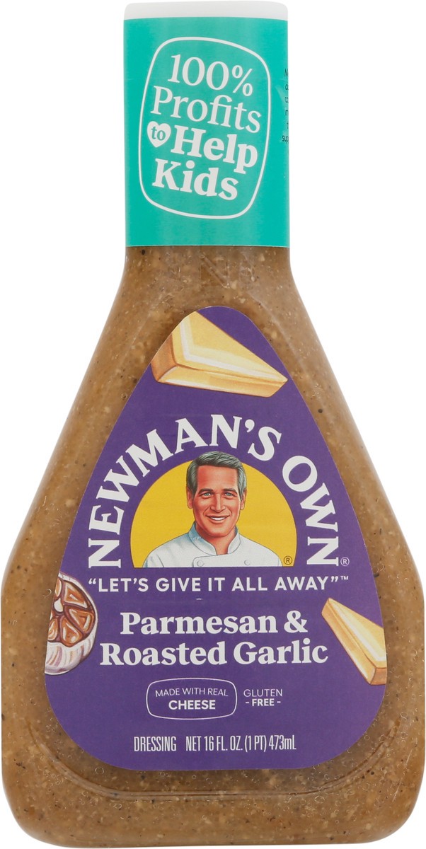 slide 2 of 9, Newman's Own Parmesan & Roasted Garlic Dressing 16 fl oz, 16 fl oz