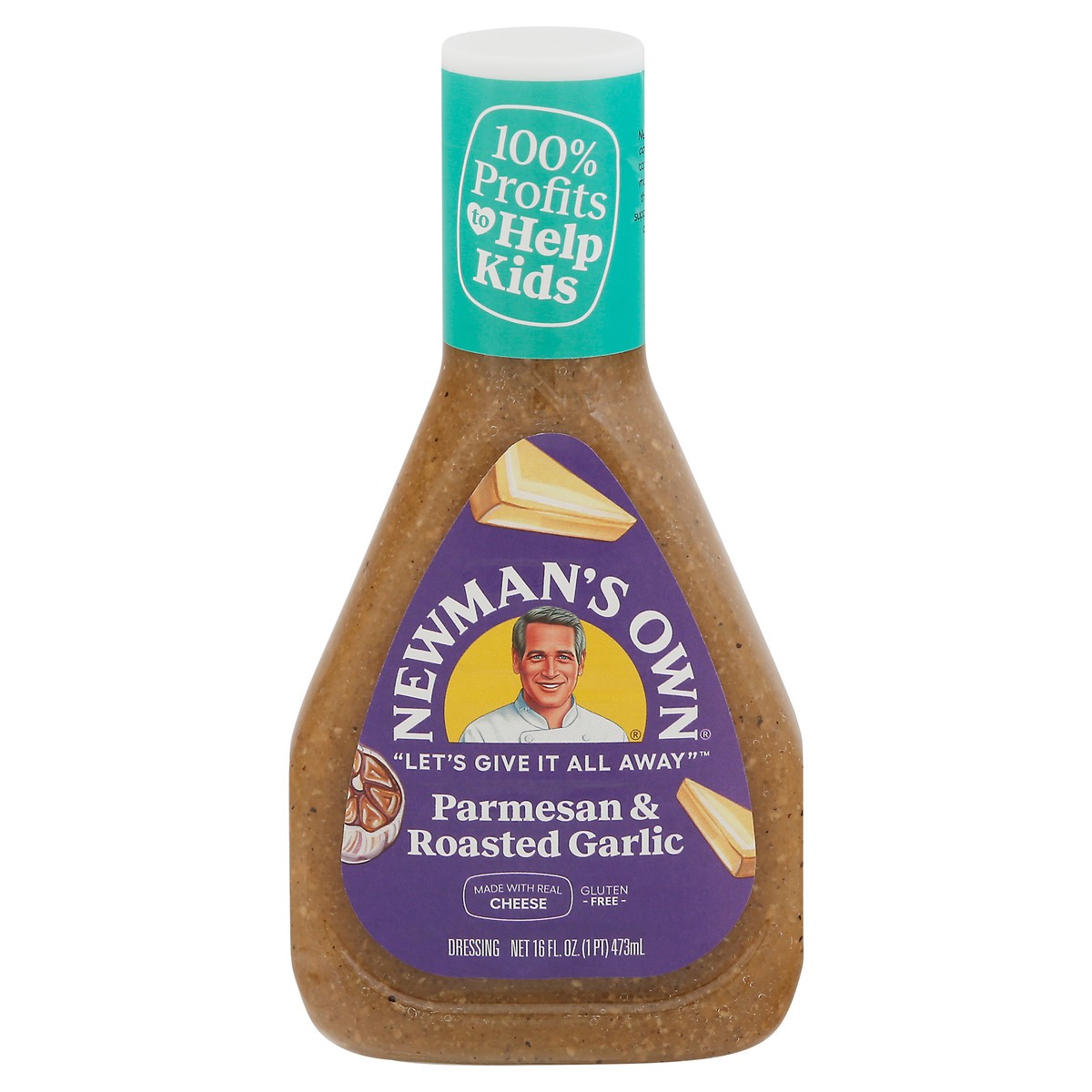 slide 1 of 9, Newman's Own Parmesan & Roasted Garlic Dressing 16 fl oz, 16 fl oz