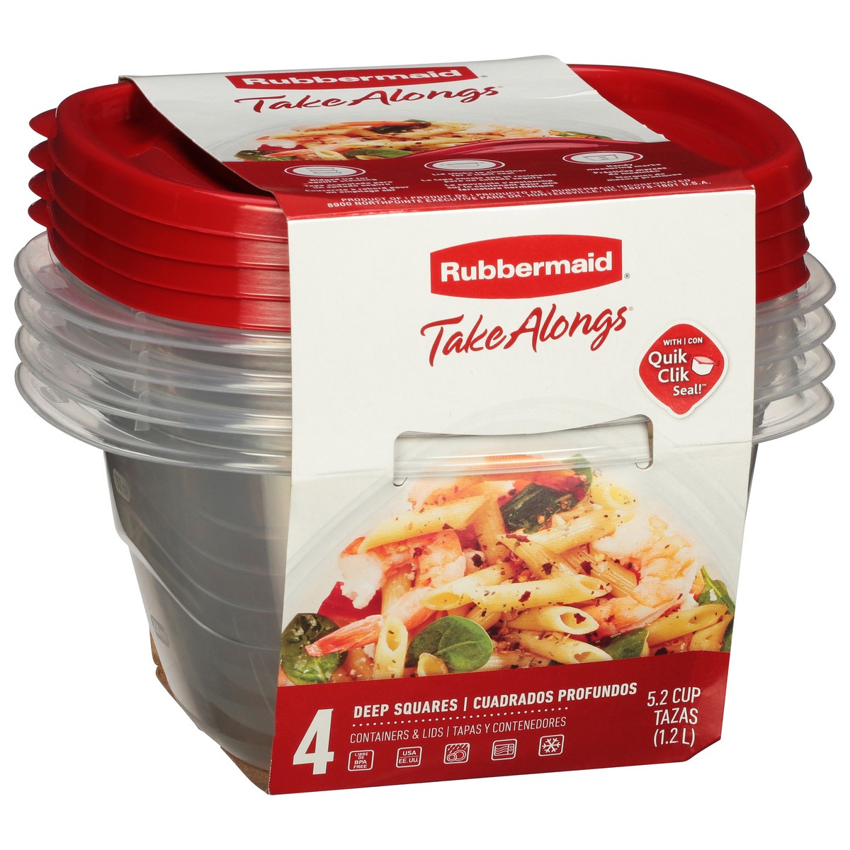 slide 6 of 9, Rubbermaid Containers with Lids 4 ea, 4 ct