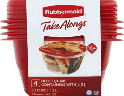 Rubbermaid Containers with Lids 4 ea