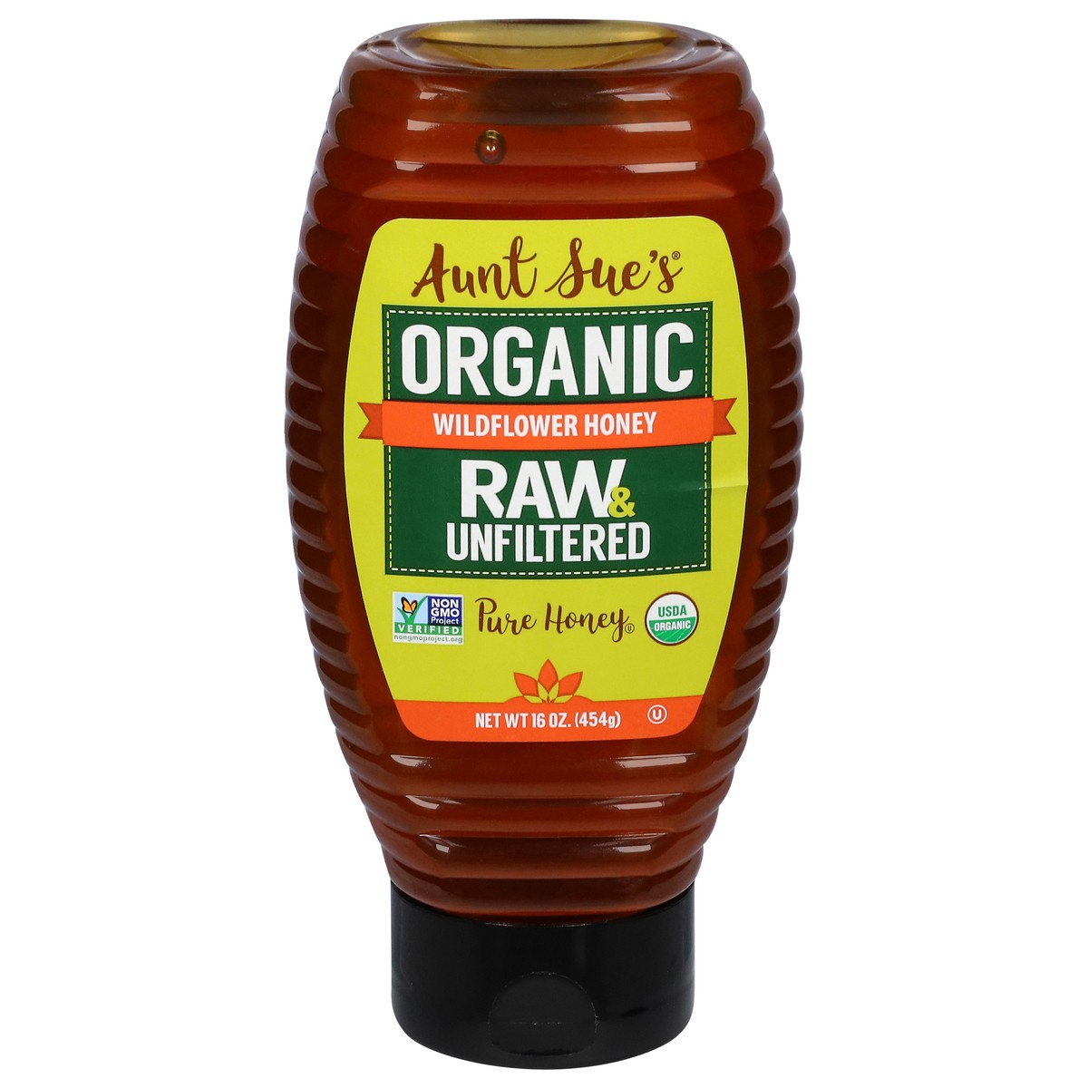 slide 1 of 9, Aunt Sue's Raw & Unfiltered Organic Wildflower Honey 16 oz, 16 oz