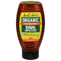 Aunt Sue's Raw & Unfiltered Organic Wildflower Honey 16 oz