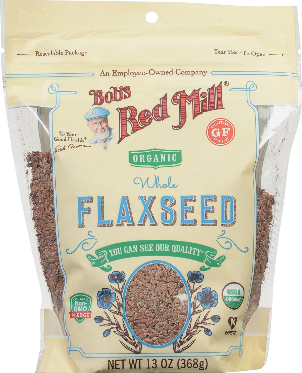 slide 4 of 9, Bob's Red Mill Organic Whole Flaxseed 13 oz, 13 oz