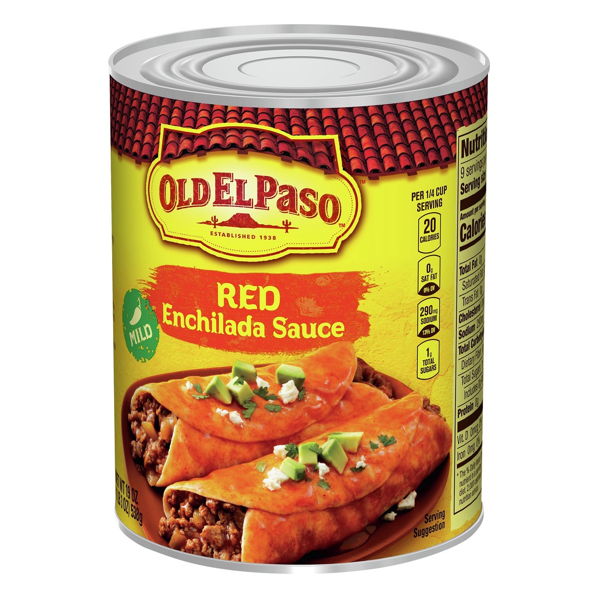 slide 7 of 9, Old El Paso Mild Red Enchilada Sauce, 1 ct., 19 oz., 19 oz