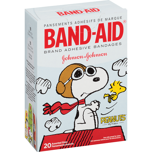 slide 3 of 6, BAND-AID Peanuts Adhesive Bandages, 20 ct