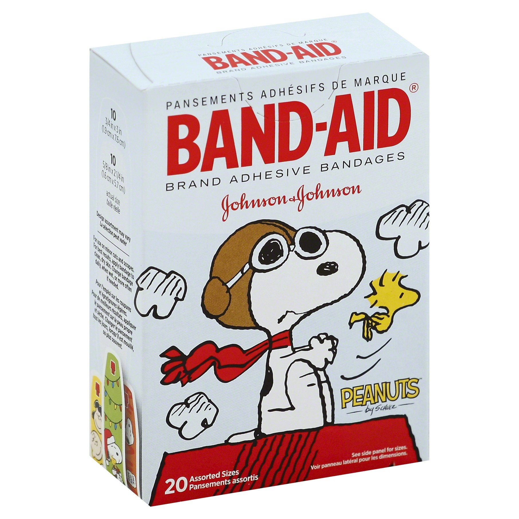 slide 1 of 6, BAND-AID Peanuts Adhesive Bandages, 20 ct