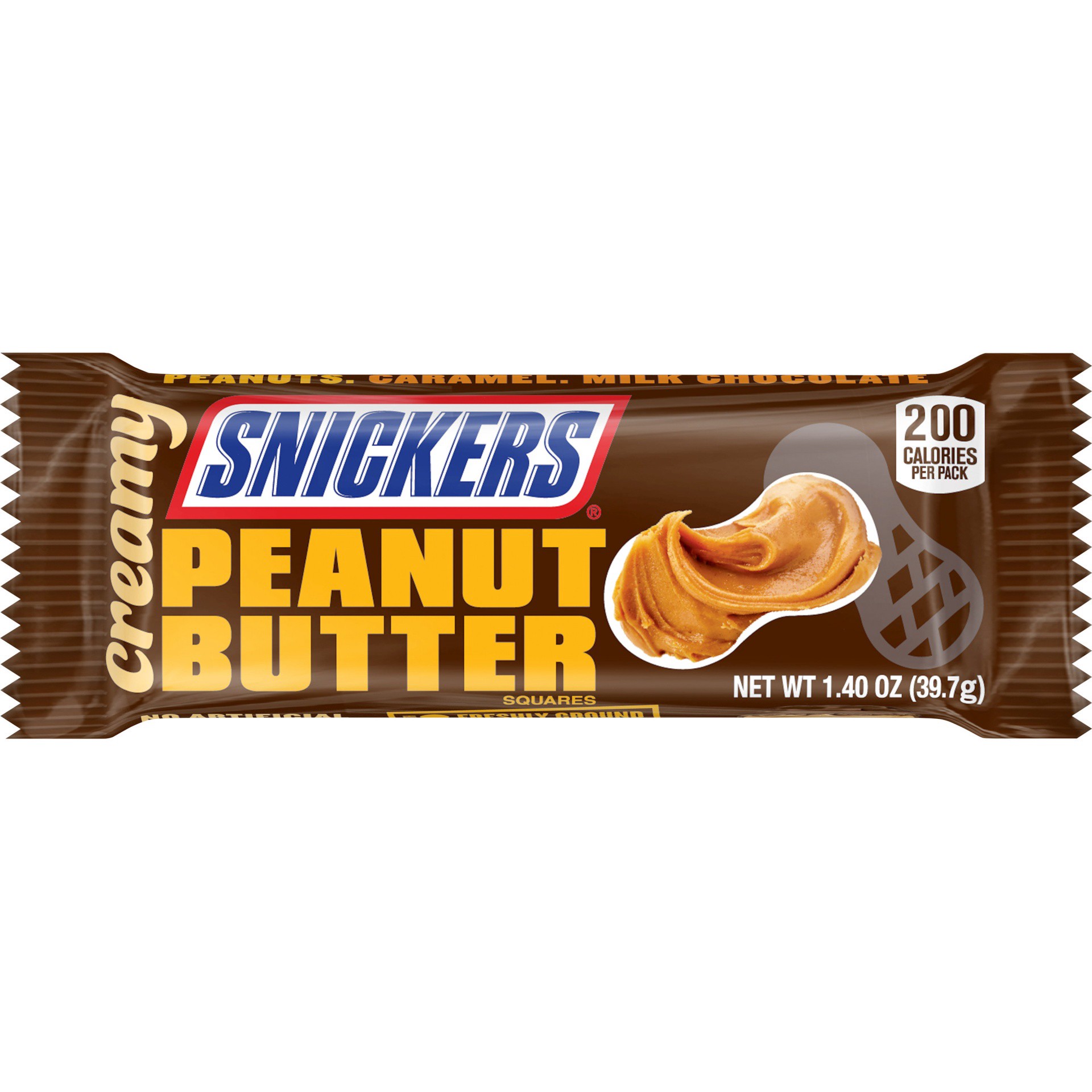 slide 2 of 8, SNICKERS Creamy Peanut Butter Square Milk Chocolate Candy Bar, Full Size, 1.4 oz, 1.4 oz