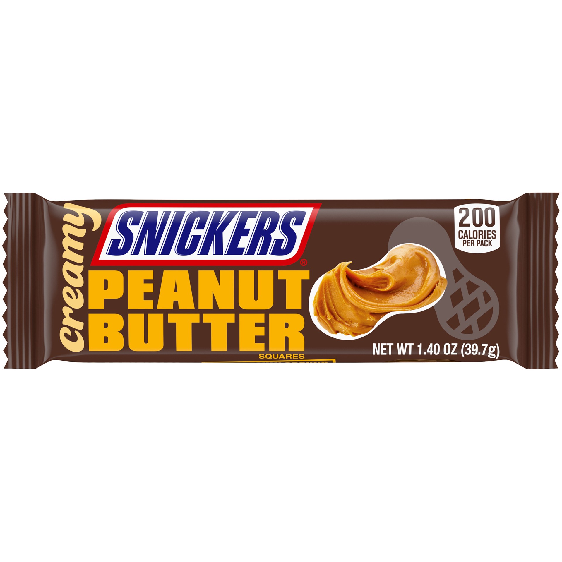 slide 1 of 8, SNICKERS Creamy Peanut Butter Square Milk Chocolate Candy Bar, Full Size, 1.4 oz, 1.4 oz