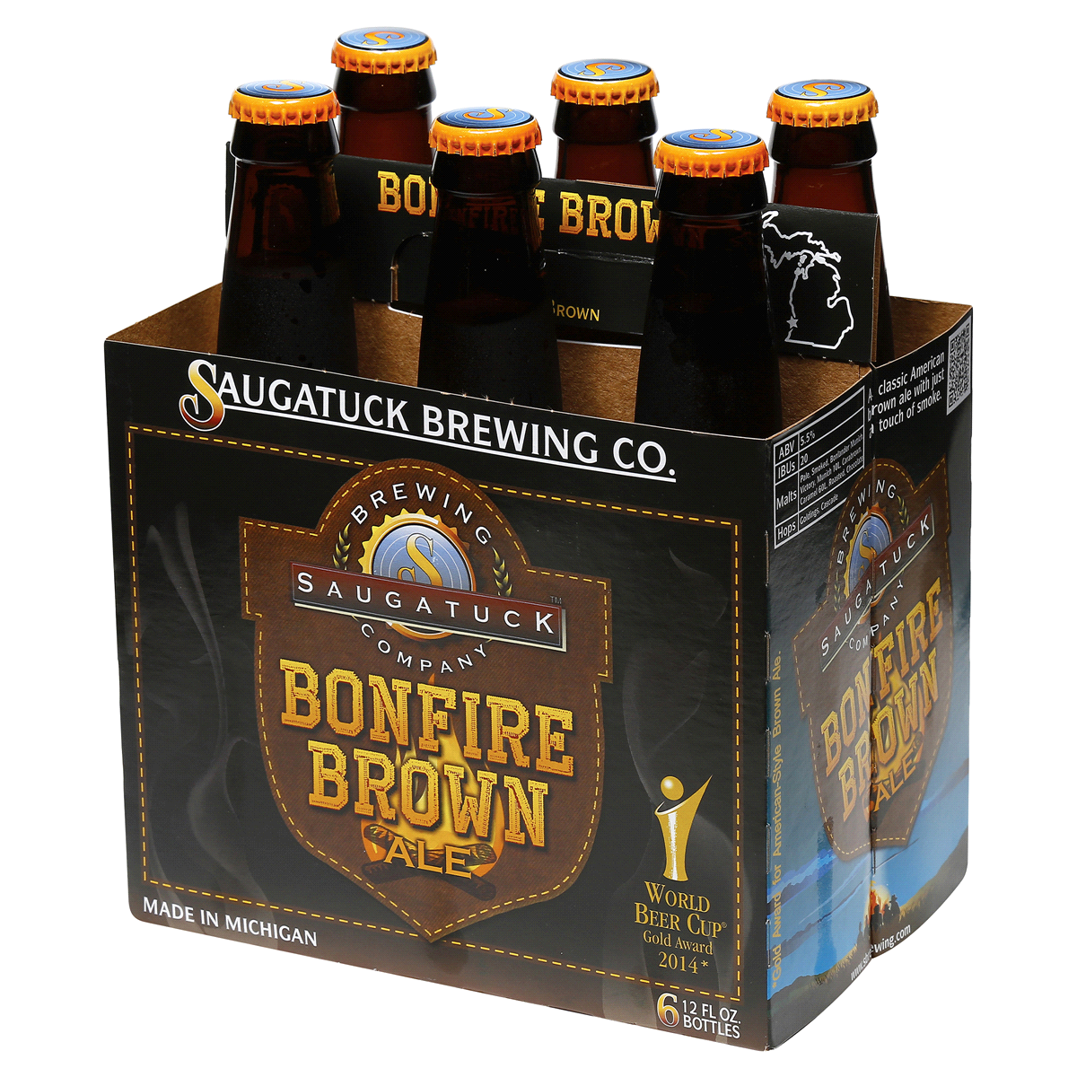 slide 3 of 5, Saugatuck Brewing Bonfire Brown, 72 fl oz