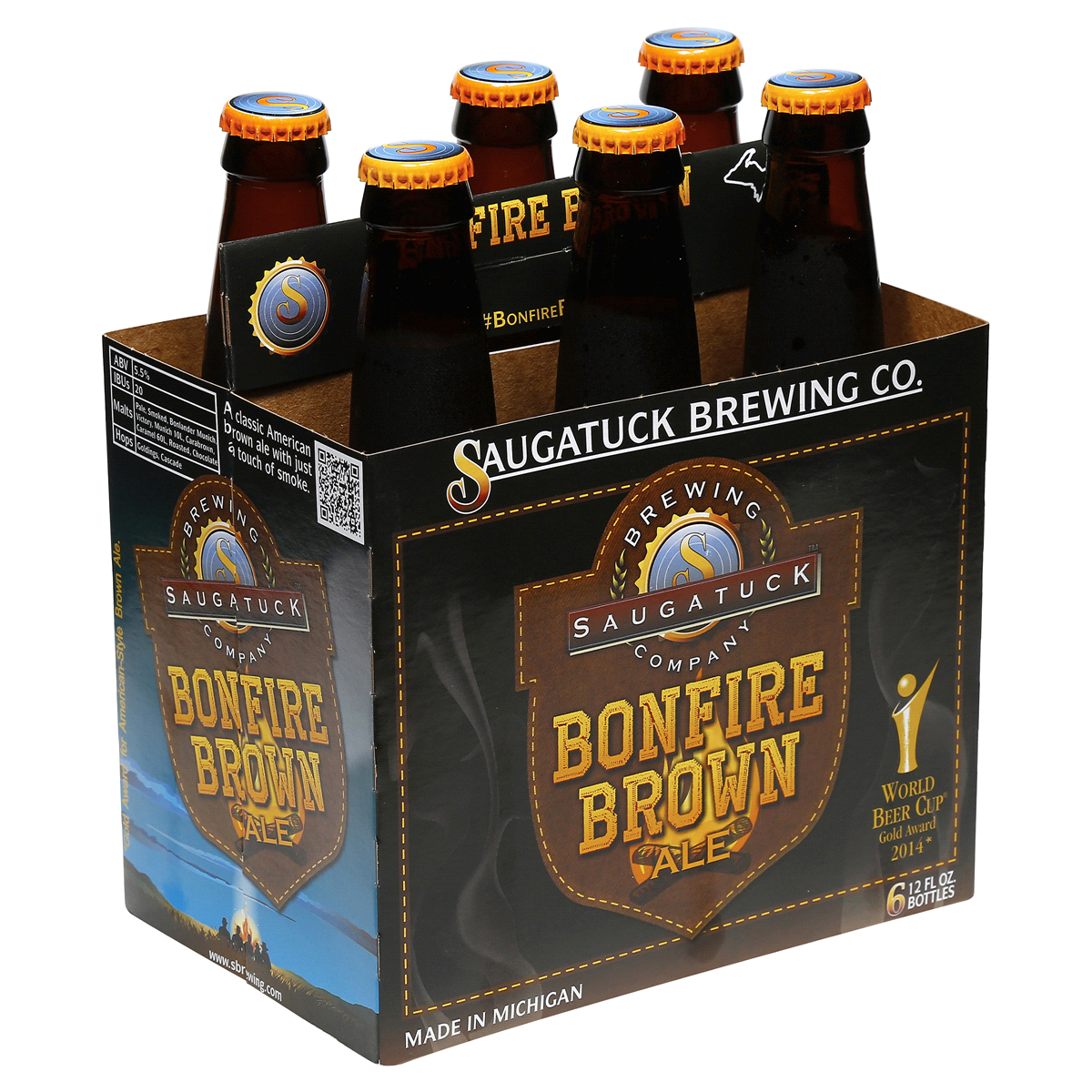 slide 5 of 5, Saugatuck Brewing Bonfire Brown, 72 fl oz