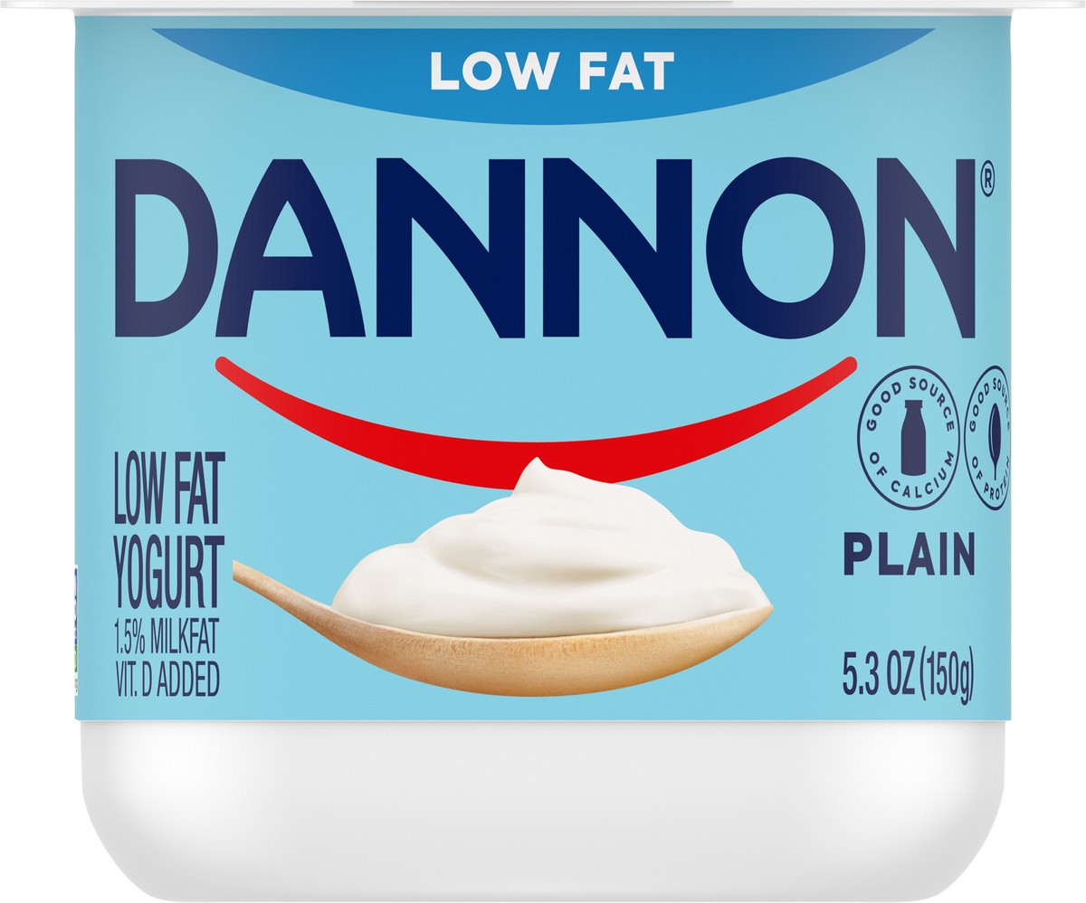slide 9 of 9, Dannon Plain Low Fat Yogurt, Excellent Source of Calcium and Good Source of Protein with the Rich and Creamy Taste of Plain Flavored Yogurt, 5.3 OZ Container, 5.3 oz
