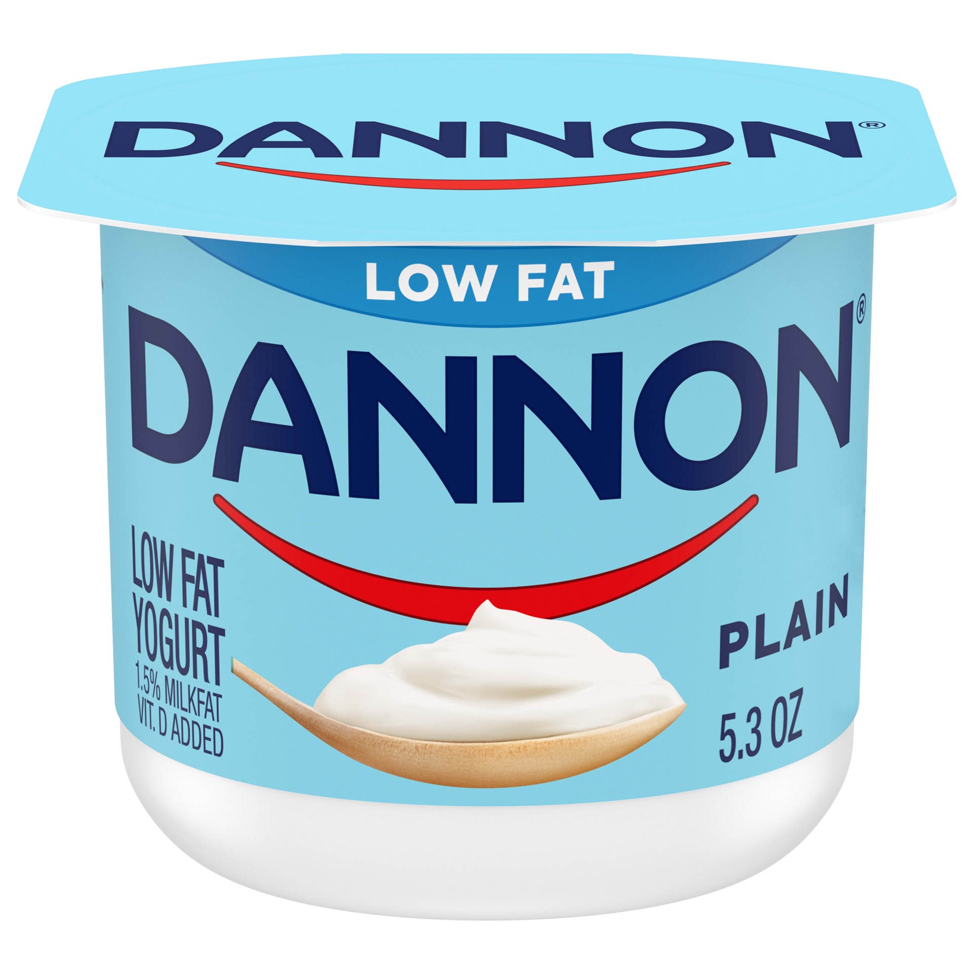 slide 1 of 9, Dannon Plain Low Fat Yogurt, Excellent Source of Calcium and Good Source of Protein with the Rich and Creamy Taste of Plain Flavored Yogurt, 5.3 OZ Container, 5.3 oz