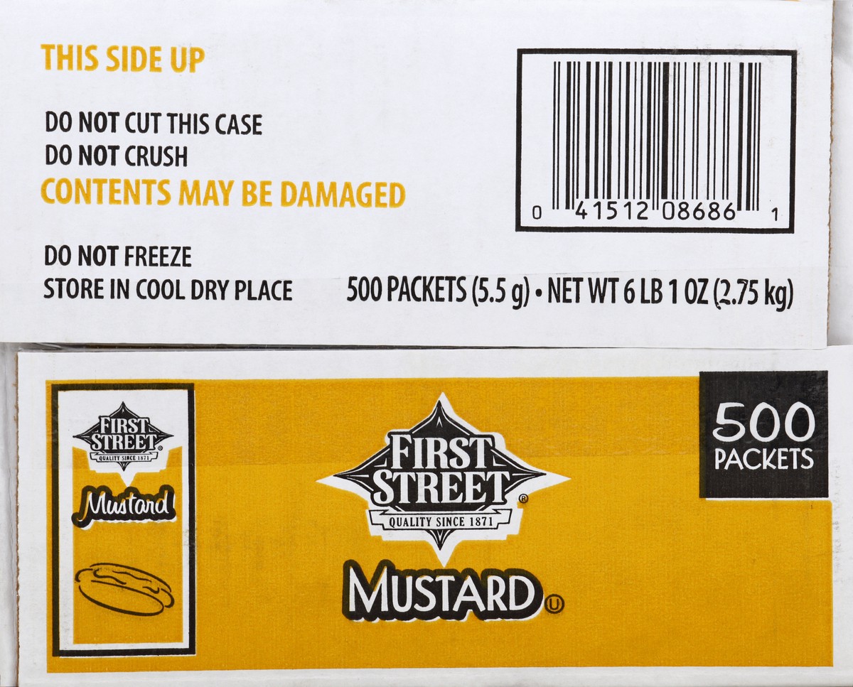 slide 5 of 6, First Street Mustard Packets - 500 ct, 500 ct