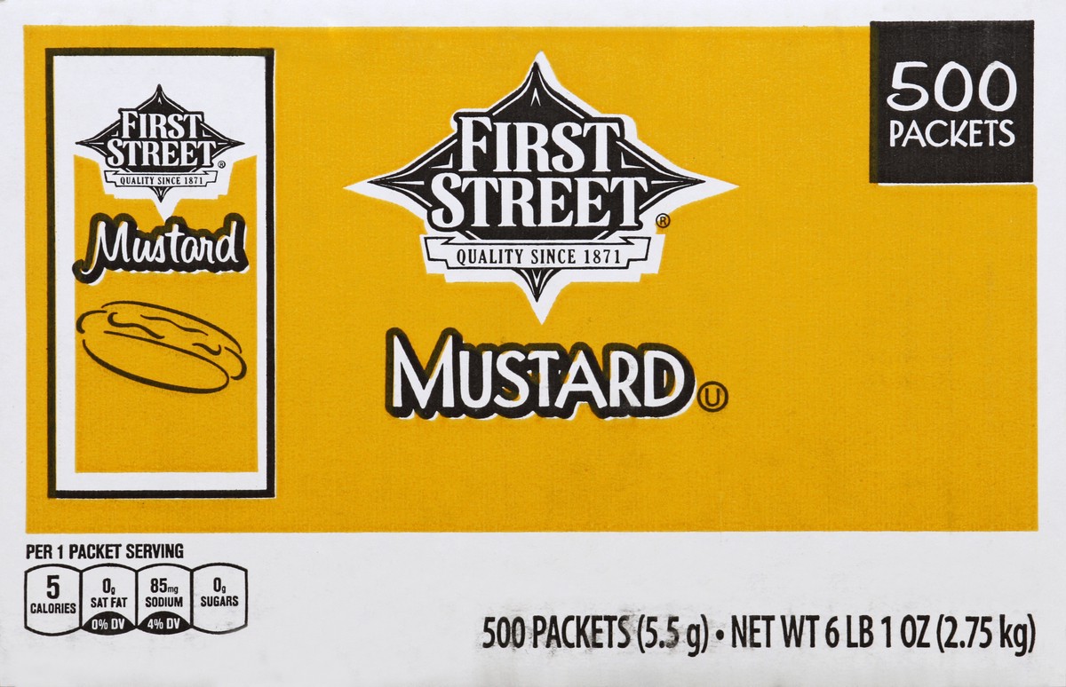 slide 2 of 6, First Street Mustard Packets - 500 ct, 500 ct