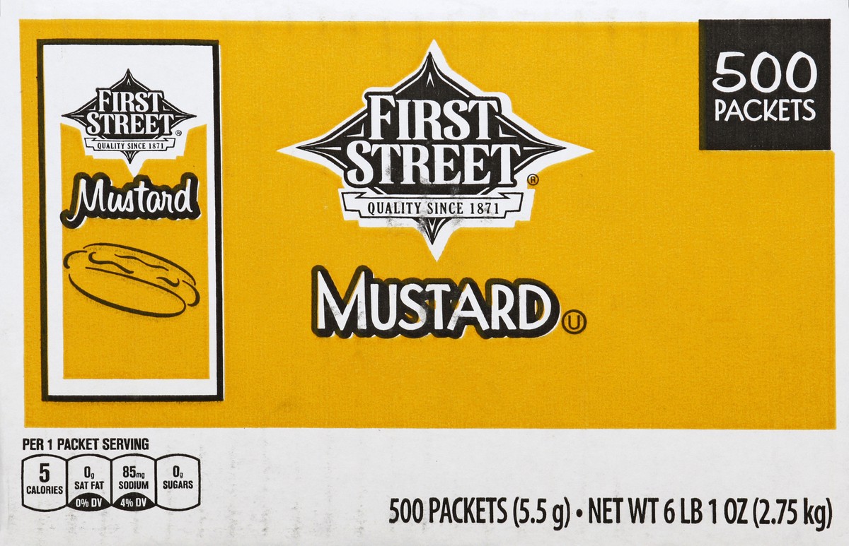 slide 3 of 6, First Street Mustard Packets - 500 ct, 500 ct