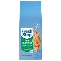 Fresh Step Non Clumping Premium Clay Litter with Febreze Freshness, Multi Cat Formula, 7 lb
