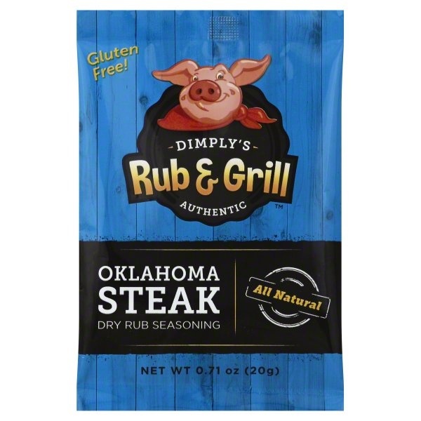 slide 1 of 1, Dimply's Dry Rub Seasoning, Oklahoma Steak, 0.71 oz