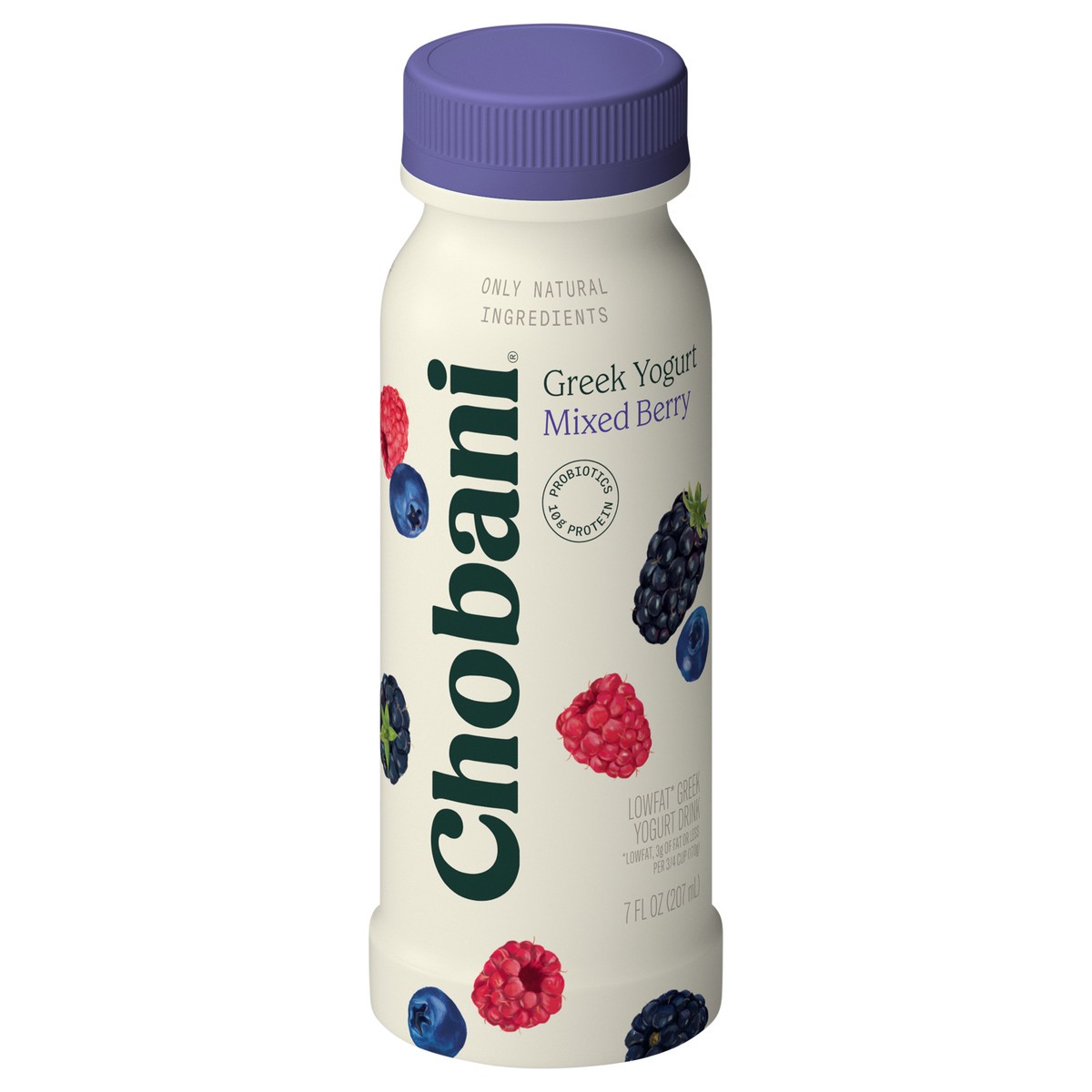 slide 1 of 9, Chobani Low-Fat Mixed Berry Greek Yogurt Drink 7 fl oz, 7 fl oz