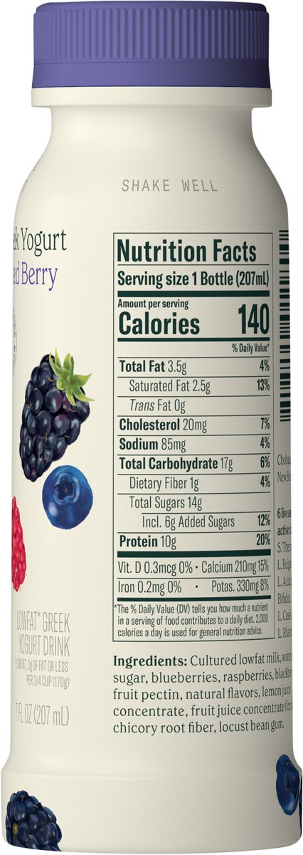 slide 9 of 9, Chobani Lowfat Greek Mixed Berry Yogurt Drink 7 fl oz, 7 fl oz