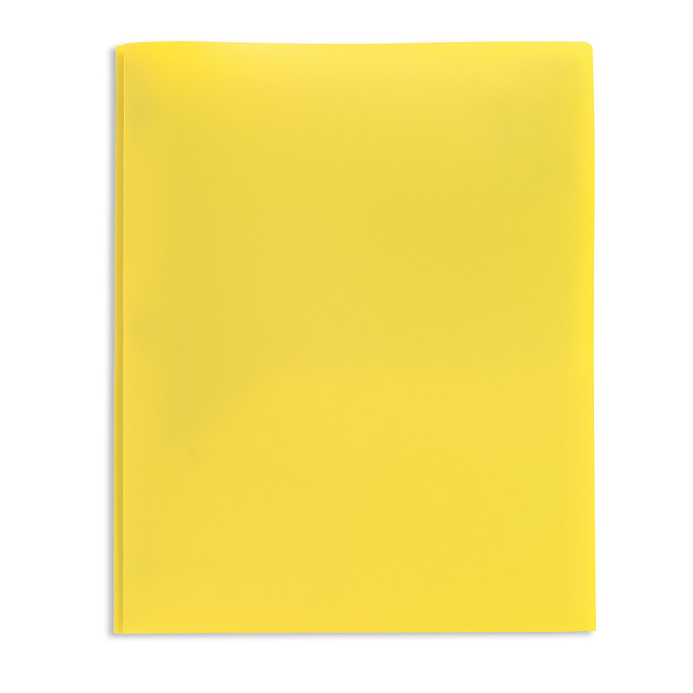 slide 1 of 2, Office Depot Brand School-Grade 3-Prong Poly Folder, Letter Size, Yellow, 1 ct