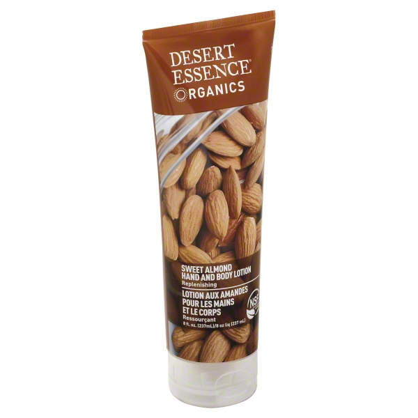 slide 1 of 2, Desert Essence Organics Sweet Almond Replenishing Hand And Body Lotion, 8 fl oz