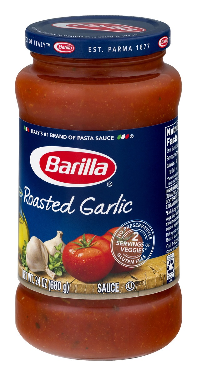 slide 4 of 11, Barilla Roasted Garlic Pasta Sauce, 24 oz