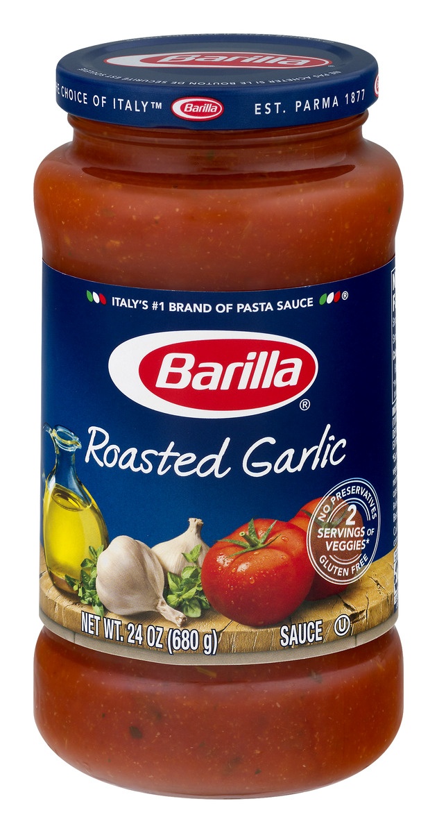 slide 1 of 11, Barilla Roasted Garlic Pasta Sauce, 24 oz