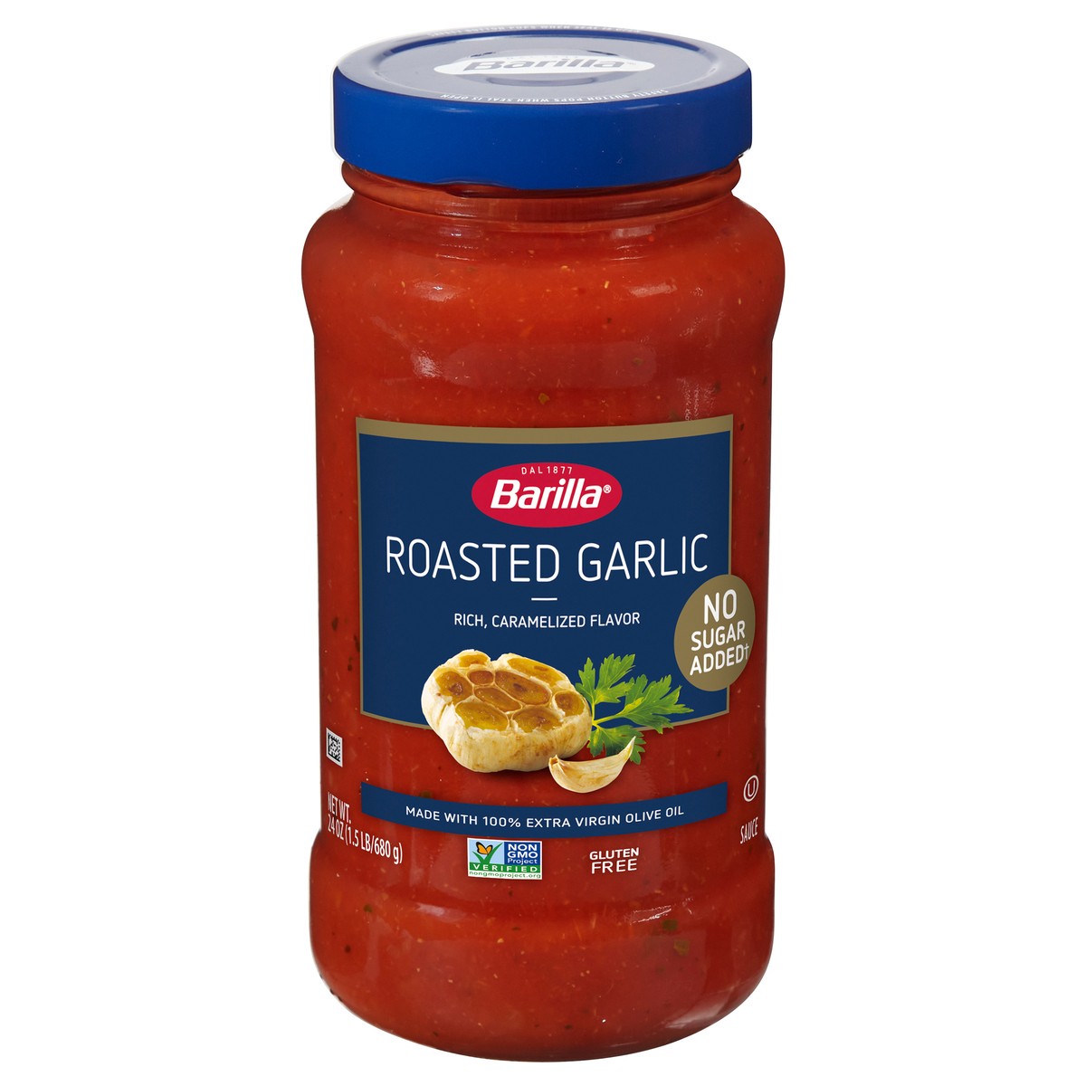 slide 1 of 9, Barilla Roasted Garlic Pasta Sauce, 24 oz